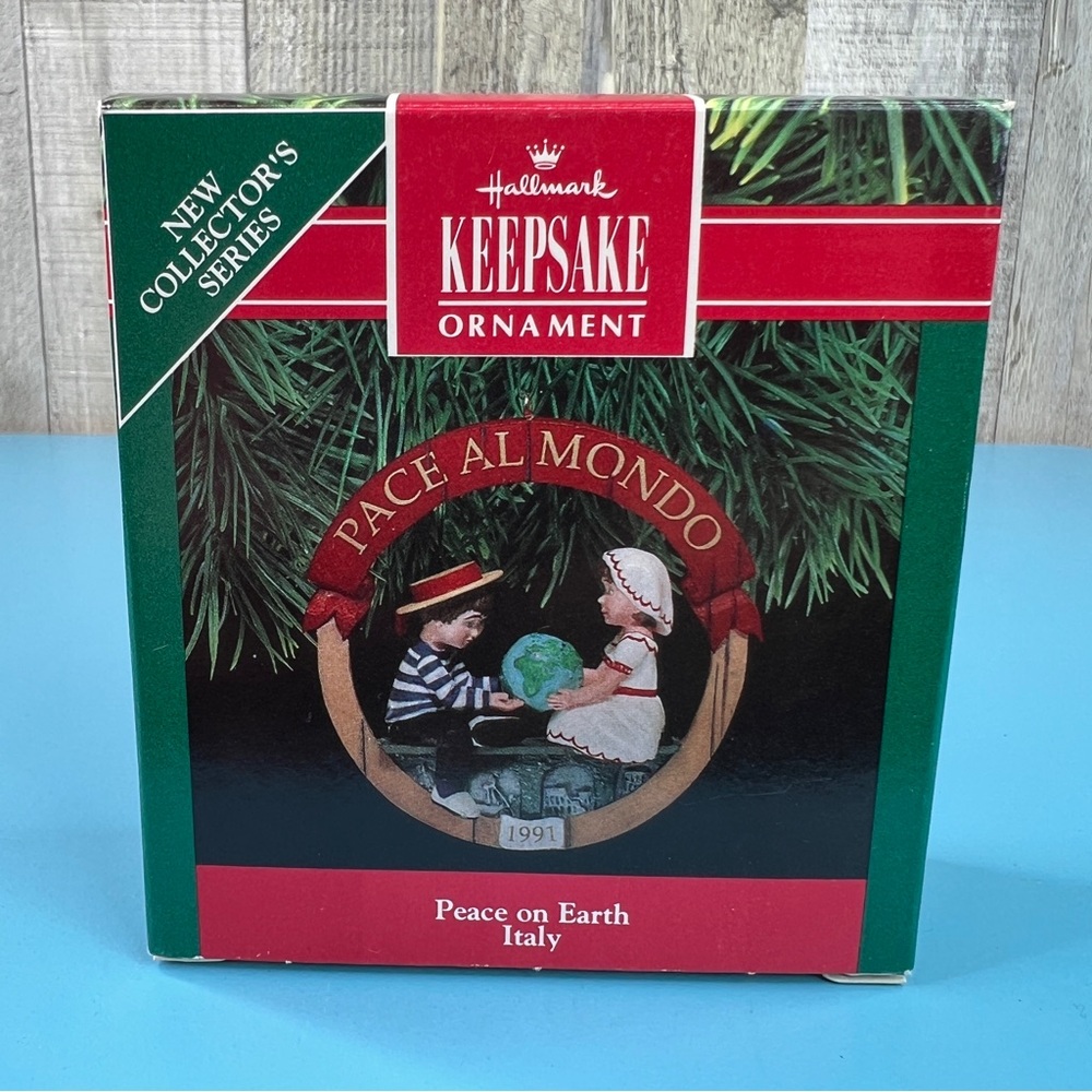 Hallmark Keepsake Ornament Peace On Earth Italy Handcrafted & Dated 1991